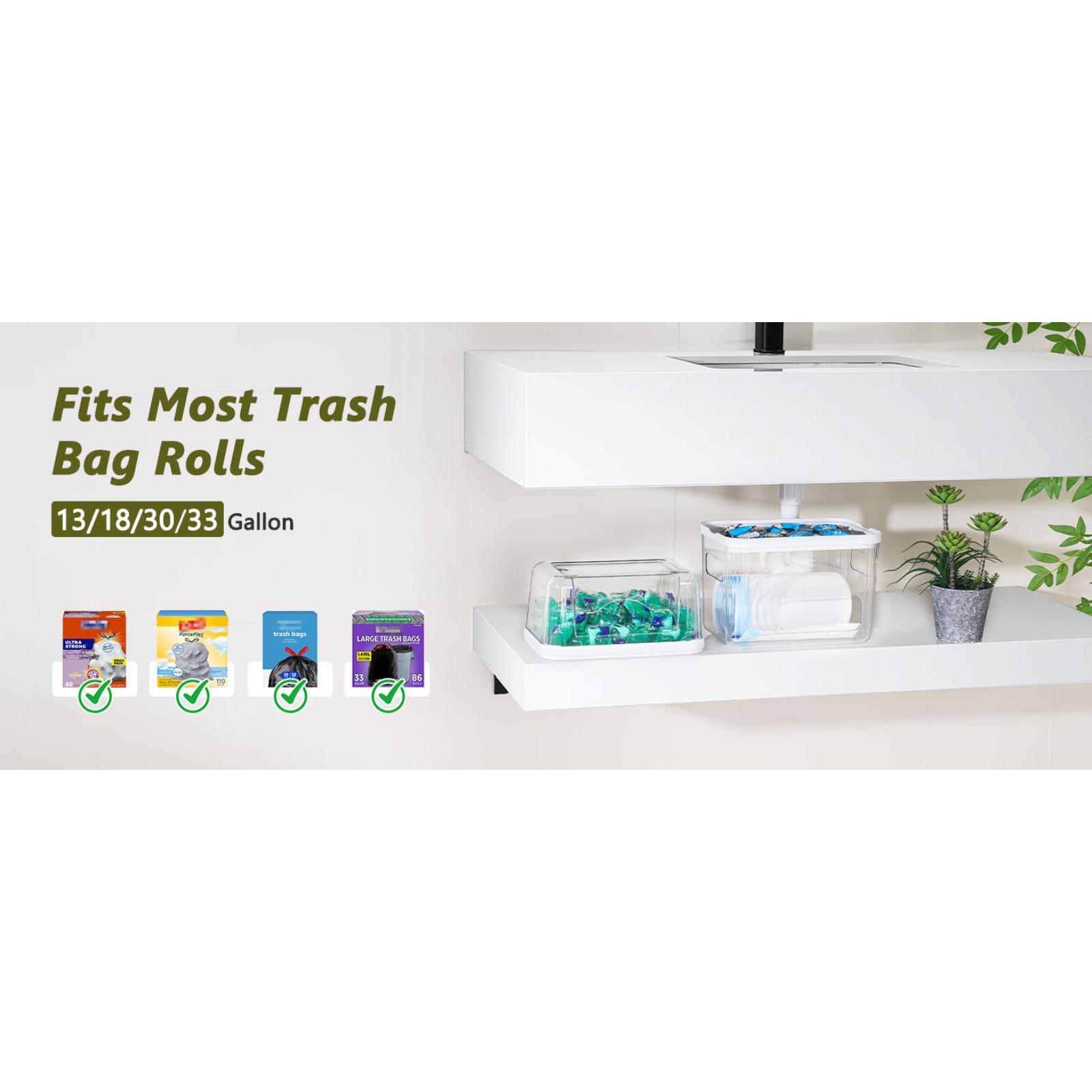 Trash Bag Dispenser Dishwasher Pod Organizer 3 in 1 Clear Storage Box for Laundry Room Pods Tablets Under Sink Organizers