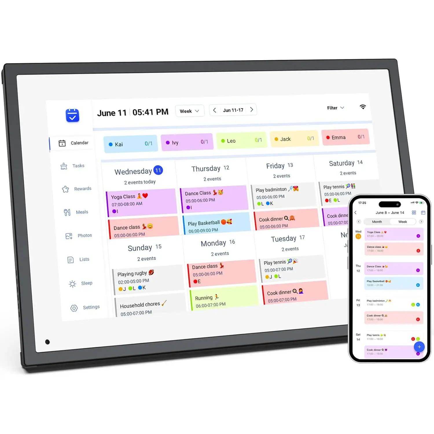 10.1 inch Wall Planner Digital Calendar & Chore Chart,Smart Touchscreen Interactive Display for Family Schedules,Hearth Display Digital Calendar, Digital Photo Frame Share Moments from Anywhere