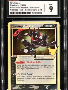 Share CGC Greninja Pokemon (2021) Black Star Promos- SWSH144 Cosmos Holo M