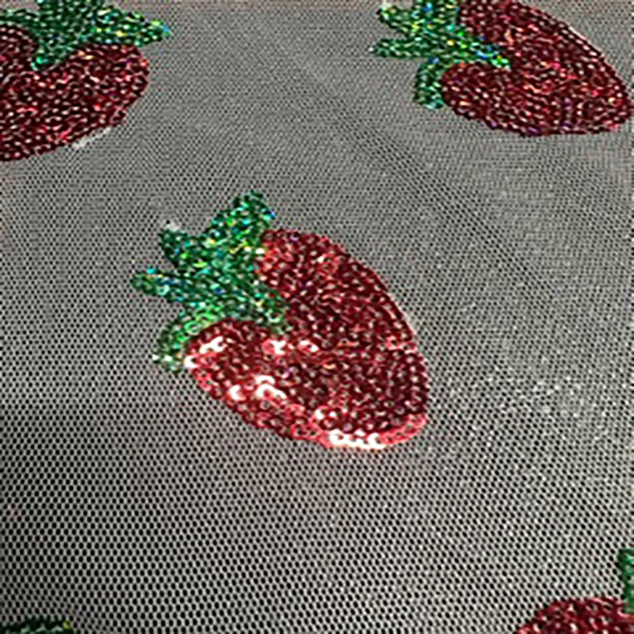 High-Quality Shimmery Strawberry Sequin Polyester Mesh Fabric, 55-56in Wide for Sewing Dancewear, Formal Clothing & Creative Projects, Cosplay Costumes, Crafts, Whimsical, Glam, Per Yard