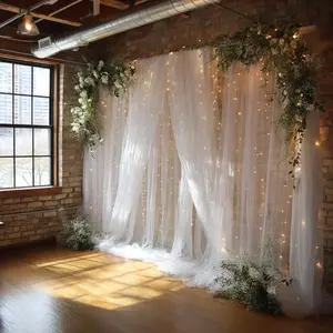 This 2-pack features a white pole design suitable for wedding arch decorations and various other occasions. The lightweight and easy-to-install polyester mesh fabric is ideal for anniversaries, weddings, Christmas parties Wedding Arched Backdrop