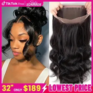 Gabrielle Hair 360 Full Lace Wigs Human Hair Body Wave Transparent Brazilian Wig  For Black Women 180% Density 32 34 Inch 100% Human Hair Bleach/Dye Friendly No Shedding #Dealsforyoudays  #SummerVibes#tiktokshopspringglowup