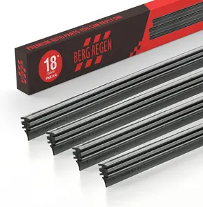 18 inch Frameless Adjustable Size of Universal 4 PCs Refills Replacement Windshield Wiper Refills Replacement for Tesla,Toyota,Hyundai,Honda Front & Rear Windshield Wiper Baldes Rubber Strips