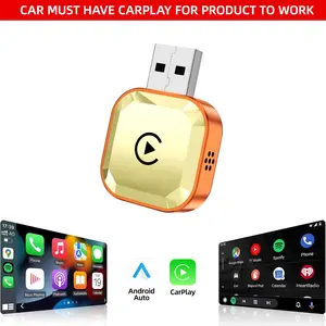 Yurnlv 2026 CarPlay wireless adapter features diamond-cut technology, elegant packaging, compatibility with iPhone/Android systems, fast connection, compact size, and wired to wireless adapter functionality. It makes a great holiday gift.
