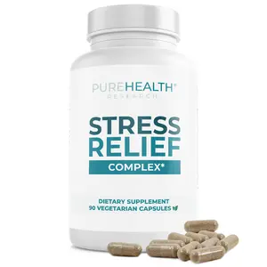 Stress Relief Supplement by PUREHEALTH RESEARCH - Lower Cortisol Supplements for Better Mood and Sleep with Ashwagandha, L-Theanine & Lemon Balm - Cortisol & Stress Health Manager, 90 Capsules Fitness Edible Dietary Healthcare Healthy Anxiety