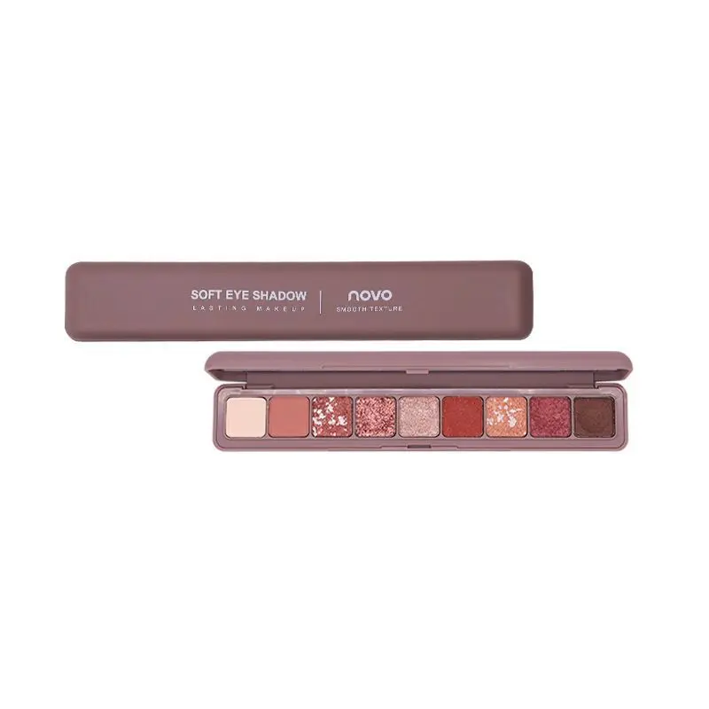 NOVO Keyboard Fingertip Nine-Color Eyeshadow Palette Super Popular Pearlescent Glitter Affordable Mashed Potato Earth Color Makeup 1#3D