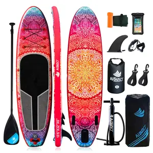 AISUNSS 10.6ft Paddle Board for Adults 33in Wide SUP Board with Premium Accessories Include SUP Carry Bag Hand Pump 10L Waterproof Bag & Adjustable Paddle