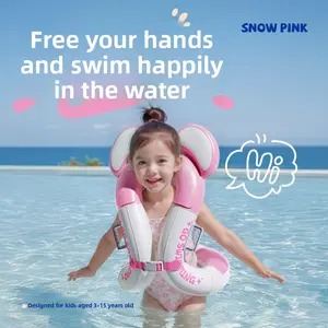 Children's armpit swimming ring, anti-tipping design, inflatable by pressing, allowing free movement of hands and body. Adjustable, with handles, suitable for ages 3-15, ideal for outdoor pool parties and swimming beginners, Inflatable Pool Floaters.