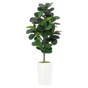 Garvee 5FT Artificial Fiddle Leaf Fig Tree with Natural Trunk and Lifelike Leaves in Pot – Tall Potted Plant for Home, Office, and Living Room Décor