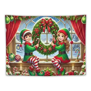 The Best Christmas Gift for Your Family and Friends! Let This Pair of Joyful Elves Accompany Them Through A Warm Winter. GrinchChristmas  #WhovilleDecor  #ChristmasTapestry  #FestiveVibes