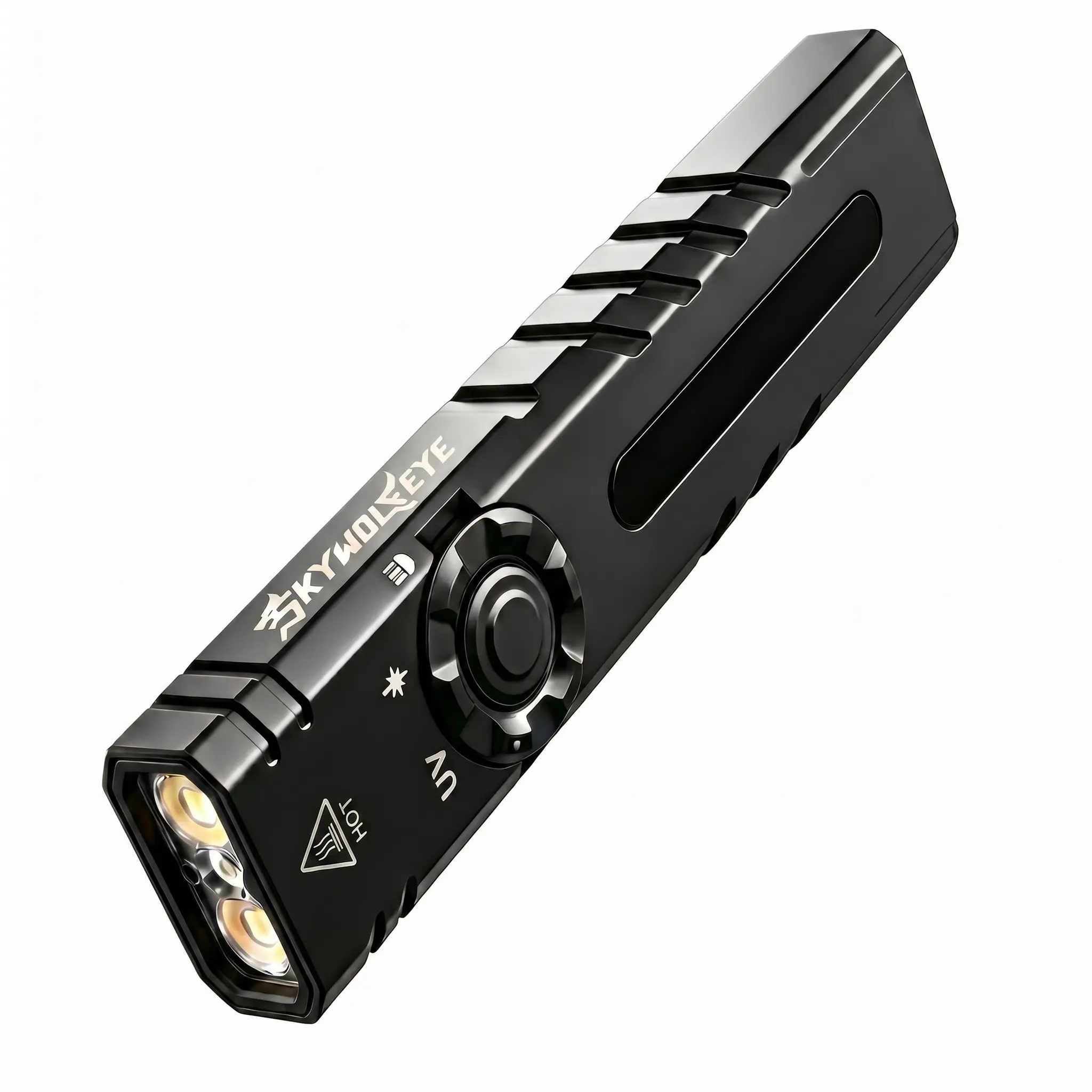 2200 Lumens 4-in-1 Flat EDC Tactical Flashlight, Magnetic Rechargeable Pocket Light with Green Laser, 365nm UV Light & RGB Sidelight, Cool Gadget Gift for Men, Father's Day, Mechanics & Camping