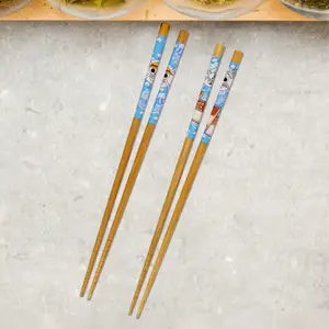 One Piece Brook Designs Set Of 2 Collectable Anime Bamboo Chopsticks 8.85 Inches Long Gift Set