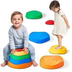 VEVOR Balance Stepping Stones for Kids, 5 PCS, Up to 220 lbs, Non-Slip Toddlers Sensory Stepping Stones, Obstacle Course Coordination Game Toys Indoor or Outdoor Play for Children Aged 3 4 5 6 7 8+