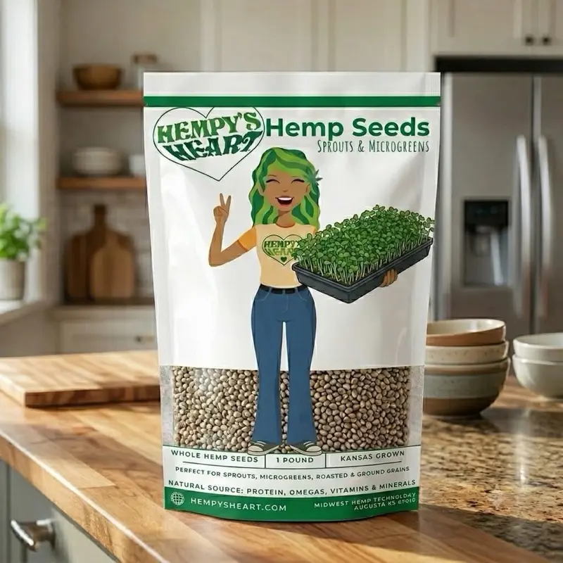 Hemp Seeds - Non-GMO, Organically Grown Sprouting Seeds for Sprouts & Microgreens Growth