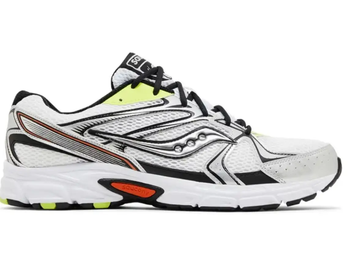 Saucony Men's Leather Cushioned Athletic Sneakers - Laces, Mesh Panels, Closed Rubber Sole, Millennium Fabric Running Trainers for Sports, Outdoor Activities, Male, Men’s Sneakers, Padded Tongue, Grid Cushioning, Lace Closure