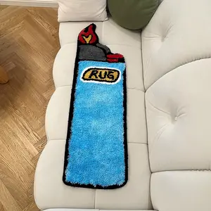 Creative Lighter Shaped Bath Mat, Non-slip Soft Cool Fluffy Rug Floor Mat, Decorative Carpet for Home Living Room Bedroom Bathroom, Unique Rugs, Home Decor, Decorative Area Rug