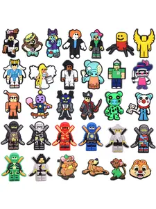31/17/14pcs Cartoon Cool Mask Ninja PVC Shoe Accessories, Anime Block Figure Decor, DIY Detachable, Party gifts for wooden clogs, bags, bubble slides, sandals, DIY detachable, and beach bag accessories for Anime Lovers