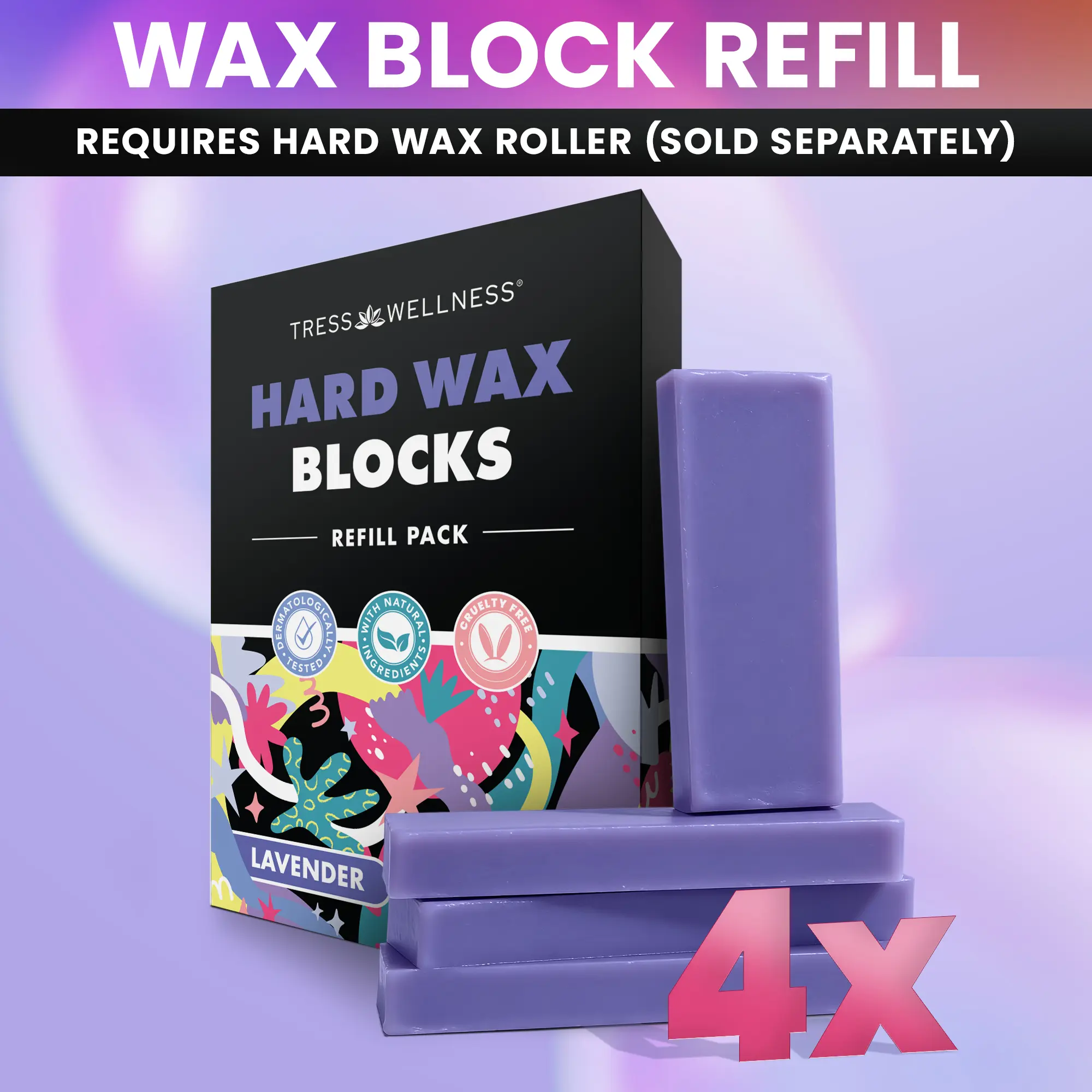 Hard Wax Refill Blocks for Painless Hair Removal - Full Body, Face & Bikini At-Home Waxing