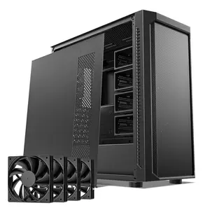 DARKROCK Classico Max Storage Master Case - E-ATX Full Tower with 4x120mm Fans, 10 HDD + 3 SSD Bays, 360mm Radiator & Vertical GPU Mount - Black