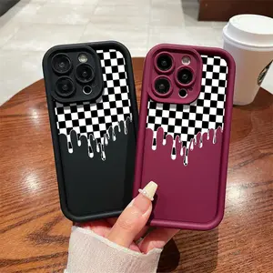 Checkered Pattern Phone Case, Soft Silicone, Fully Protected and Shockproof For iPhone 17 16 15 14 13 12 11 Pro Max Plus Air XSMAX Mini 16E Protection