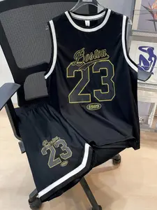 Teen Boys Fashion Sports Trend No.23 Print Basketball Set, Sleeveless Basketball Jersey + No.23 Print Shorts, Casual Sportswear, Sports Clothing