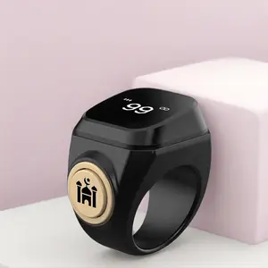 Smart Islamic Prayer Bead Ring with 4-Digit Display ,Minimalist Design, Supports APP Connection, Waterproof Electronic Counter, Ideal for Muslim Prayer and Daily Worship