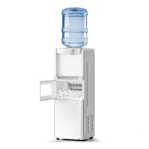 Water Cooler Dispenser with Ice Maker, Top Loading Hot and Cold Water Cooler for 5 Gallon Bottles,33Lbs /24H and Child Safety Lock Water Machine for Home and Office