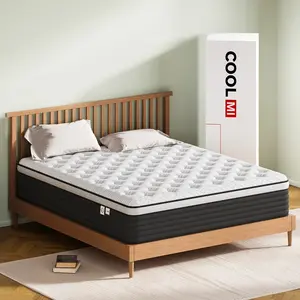 Mattress 12/14 Inch Twin/Full/Queen/King Medium Firm Upgrade Hybrid Mattress in a box with Cooler Comfort Memory Foam and Pocket Coils, Pain Relief for a Cozy Sleep individual pocket spring, Hotel Mattress