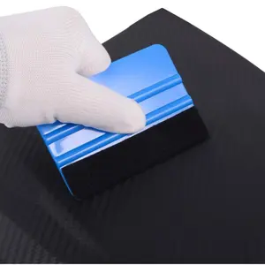 Durable Black Felt Edge Vinyl Squeegee Tool 4-Inch, Car Vinyl Film Wrapping Decal Squeegee