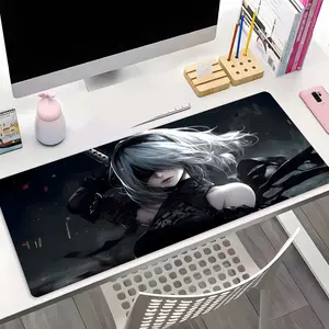 Dark Fantasy anime Warrior Design Extra Large Gaming Mouse Pad, Aesthetic Desktop Decoration Protection Pad, Rubber Pad Non-slip Lock Edge Work Pad, Multi-size Mousepad Suitable For Laptop, Desktop Computer Games, Work, Family, Gift, Desktop Accessory