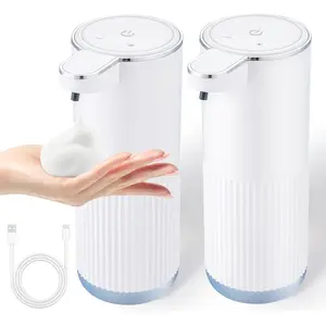 2 Pack Soap Dispenser Touchless, Foaming Hand Soap Dispenser, 4-Foam for Countertop, (White)