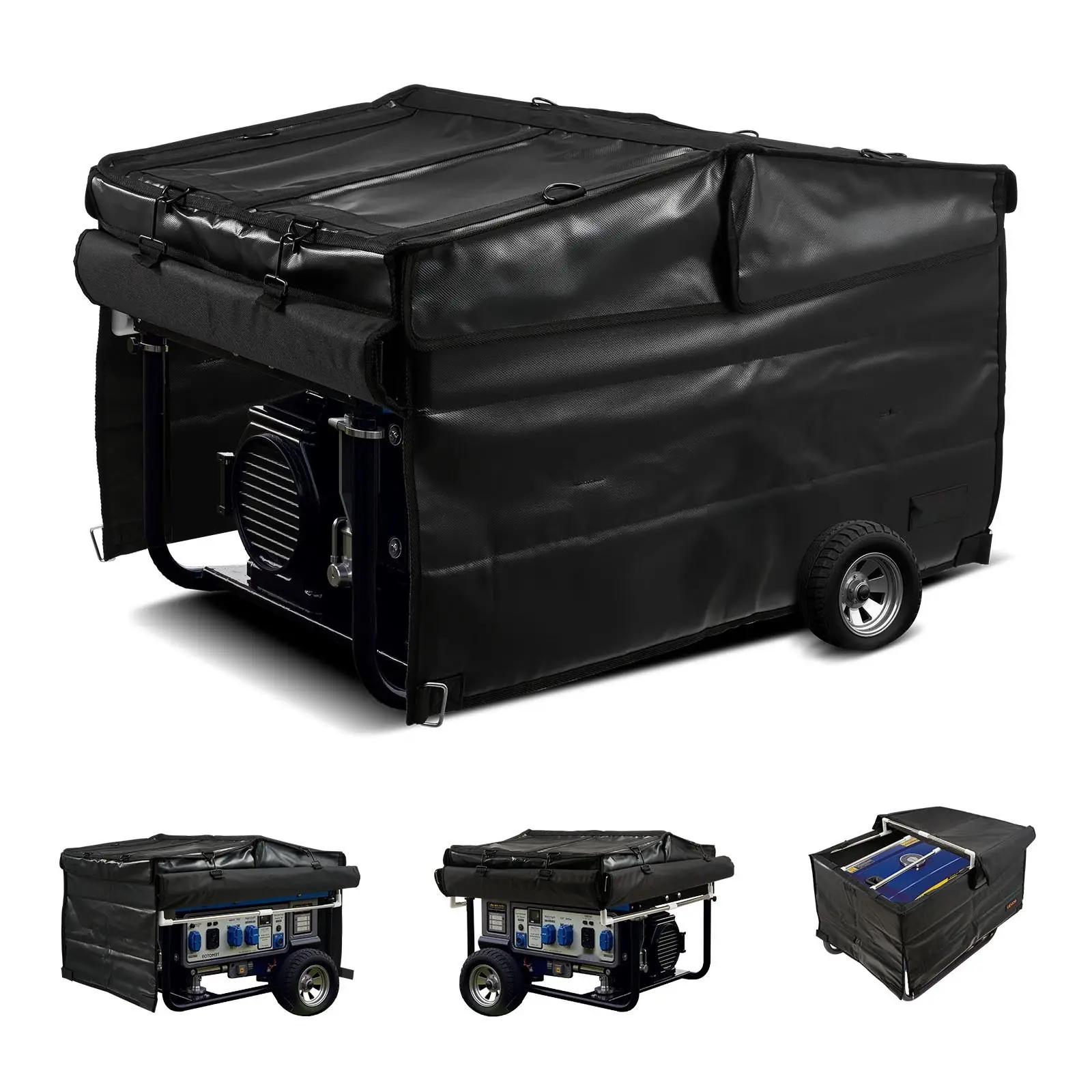 Universal Generator Cover For 3500-12000W Generators, 34 X 26 X 21 Inches, 420D Waterproof Fabric, Weatherproof And Dustproof, UV Resistant, All-Season Outdoor Protection, Heavy Duty