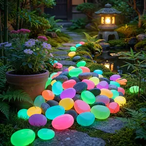 4.5cm Large Colorful Glowing Stones for Garden Landscaping, Aquarium Decorative Pebbles, Brightly Colored Stone Decorations