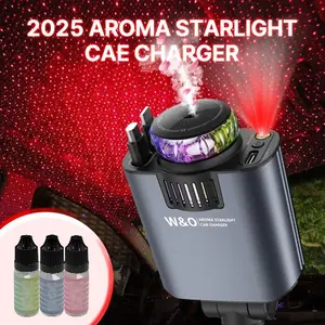 Aromatic Starlight In Car Roof Retractable Car Charger  Fast Charging Adapter 5-in-1 Smart Car Charger Car Air Freshener Starlight Car Adapter with Retractable Cables