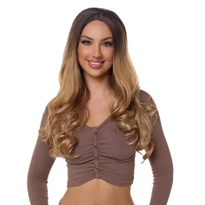 abHair  20" Dark Brown Ombre Wavy Lace Front Wig