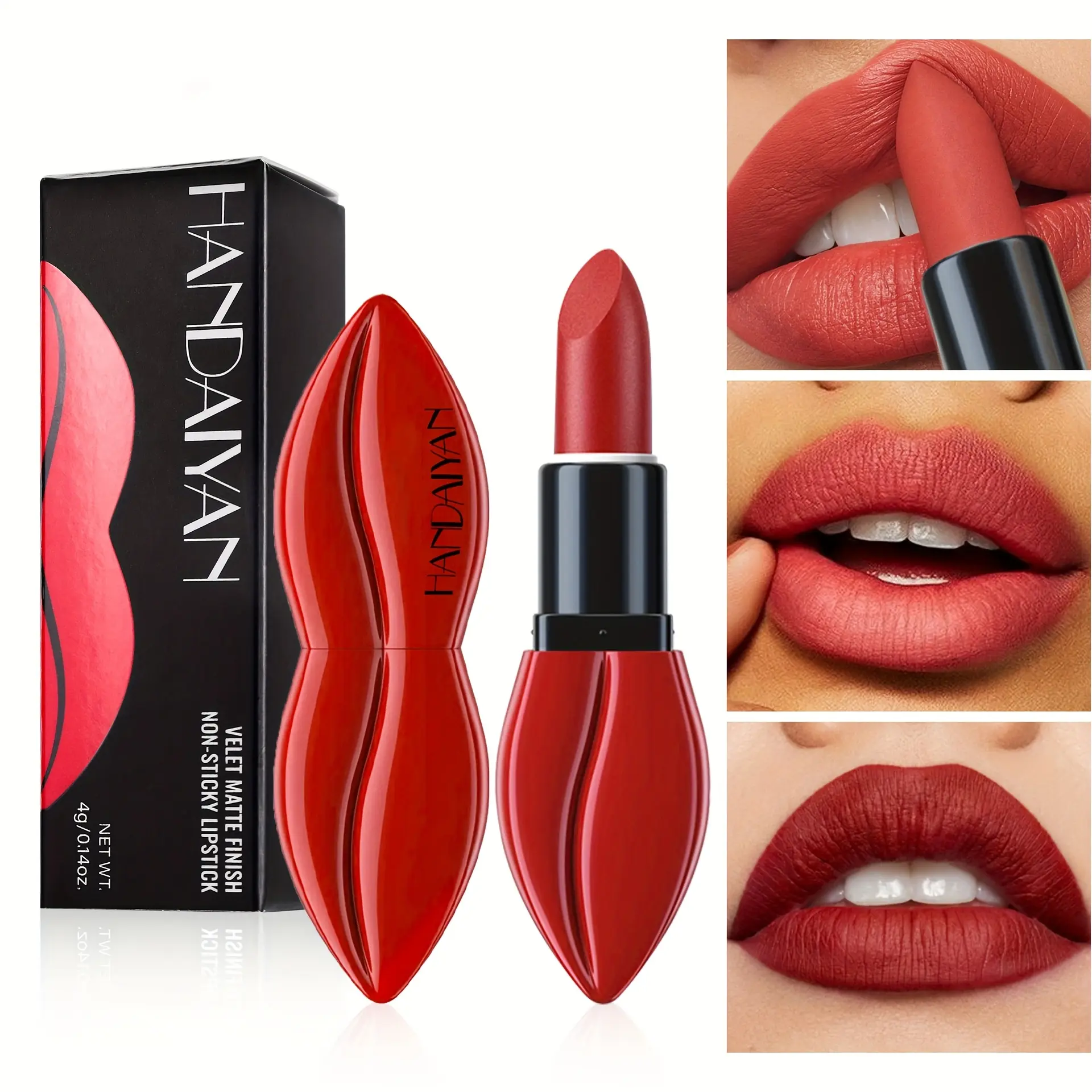 HANDAIYAN 6-Color "Velvet Lock" Matte Lipstick Set - Waterproof & Non-Stick Cup Formula - Long-Lasting Shape & Color - Smudge-Proof & Transfer-Resistant - Flawless Makeup Cosmetic Glossy Lipgloss, Assorted Lipstick Shades, Long Wear Lipstick & Lip Gloss