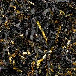 MagicWater Black & Gold Crinkle Cut Paper for Gift Baskets Perfect for Shredded Paper Filler Basket Filler Gift Boxes Bridesmaid Gifts Christmas Stuffers & More Ideal for All Occasions