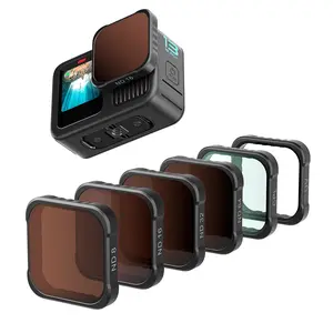 Compatible with GoPro Hero13/12/11/10/9/11Mini, this ND Lens Filter set covers ND, UV, and CPL filters, featuring quick installation and upgraded image quality, allowing capture of professional photos and videos, Photography camera accessories