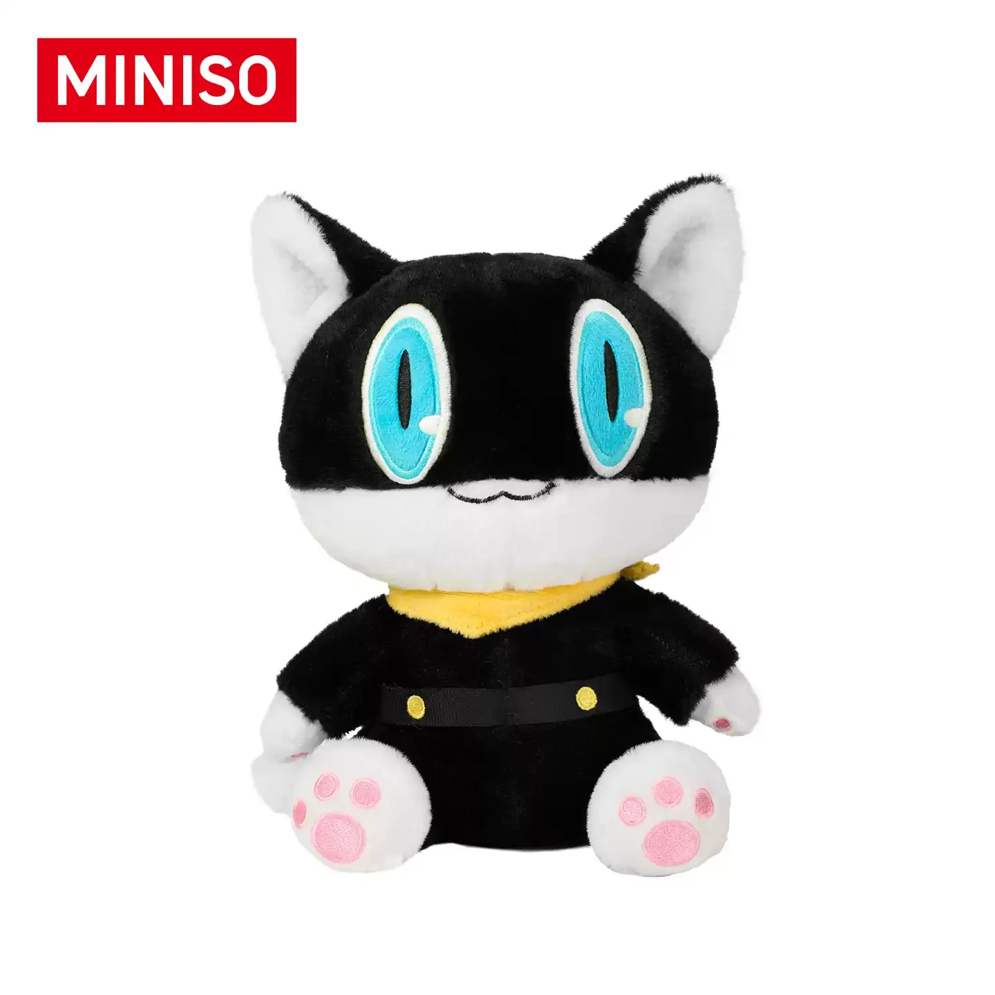 MINISO Persona 5 Royal Morgana Plush Toy - Cute Sitting Mona Cat Cuddly Stuffed Animal, Official P5R Gaming Anime Merch, Soft Adorable Stuffed Decorative Pillow, Perfect Gift for Gamers (1pc, 7.87"-11.4"), Cuddly Stuffed Animals
