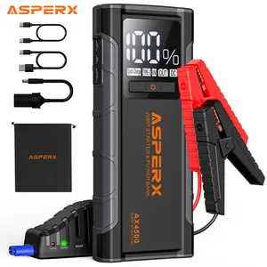 AsperX 4500A Peak Car Jump Starter(for Up to All Gas and 10.0L Diesel Engines) 12V Vehicle Battery Starter with 4 Inch LCD Display Built-in LED Light