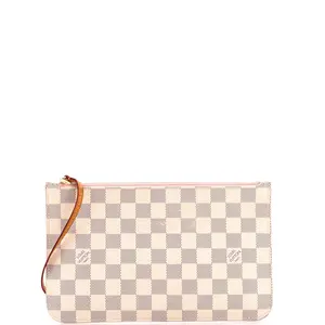 Pre-owned Louis Vuitton Canvas Coated Small Leather Goods Neverfull Pochette Damier Large by Rebag