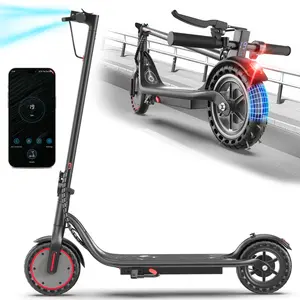 Electric Scooter - 8.5" Solid Tires, 350W Motor, Up to 19MPH& Miles Long-Range Portable Commuting Scooter for Adults with Double Braking System, App
