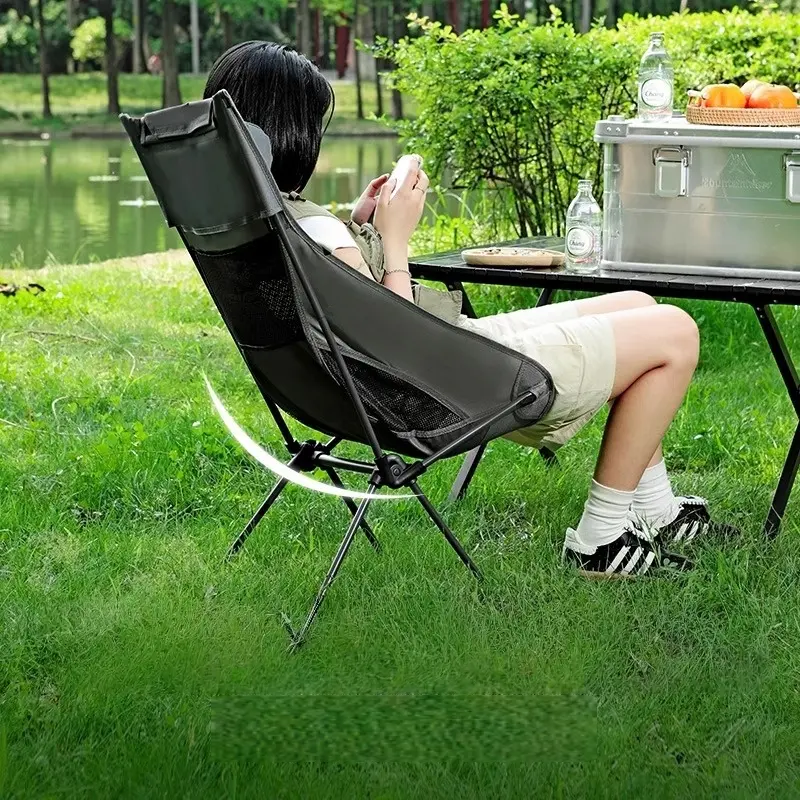 Portable Camping Chair Folding Backpack Chair, Camping Furniture, Lightweight Outdoor Camp Chair with Storage Bag, Ideal for Travel, Sports, Picnic, Hiking, Backpacking