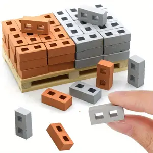 100pcs Mini Cinder Blocks, Realistic Fake Bricks, Micro Building Blocks, Mini House Accessories, Garden Landscape Model, Creative Gifts, House Building Kit