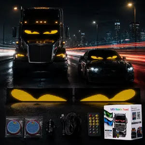 Nfutreon 2-piece Set of Special Eyes for Car Windshields, Black Friday, Car Demon Eyes: Programmable, Bluetooth APP Controlled, Car LED Sign with Pre-made Animations and Customizable Text, Igniting Driving Fun