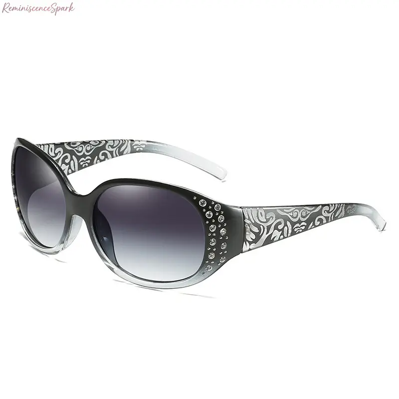 Women's 2-Pack Retro Polarized Casual Sunglasses - Sparkling Rhinestone Accents, Elegant Patterned Temples, UV400 Protection - Ideal for Daily Wear, Travel, Outdoor Activities