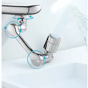 Extendable Faucet Sprayer with Flexible Arm, Splash-Free Nozzle for Kitchen Sink, Tool-Free Installation Water-Saving Adapter, Adjustable Spray Head for Dish Washing