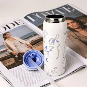 32oz (945ML) Blue Butterfly Stainless Steel Insulated Tumbler – Portable Insulated Mug with Straw, 24+ Hour Heat/Cold Retention, Suitable for Camping, Work, Bottled Coffee/Frozen Drinks, Exquisite Workmanship Water Bottle