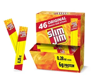 Slim Jim Smoked Meat Sticks, Original Flavor, 6g Protein Per Serving, Snack Size, 0.28 oz. (46 Count)