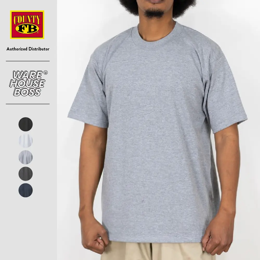 FBCOUNTY Men's Heavy Hard Short Sleeve T Shirt FB COUNTY Plain Crew neck T Shirt Casual Cotton Tee Basic Hip Hop Harem Shirts Big and Tall